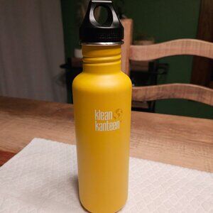 Klean Kanteen Classic 27 oz. Yellow Water Bottle - Stainless Steel - With Lid